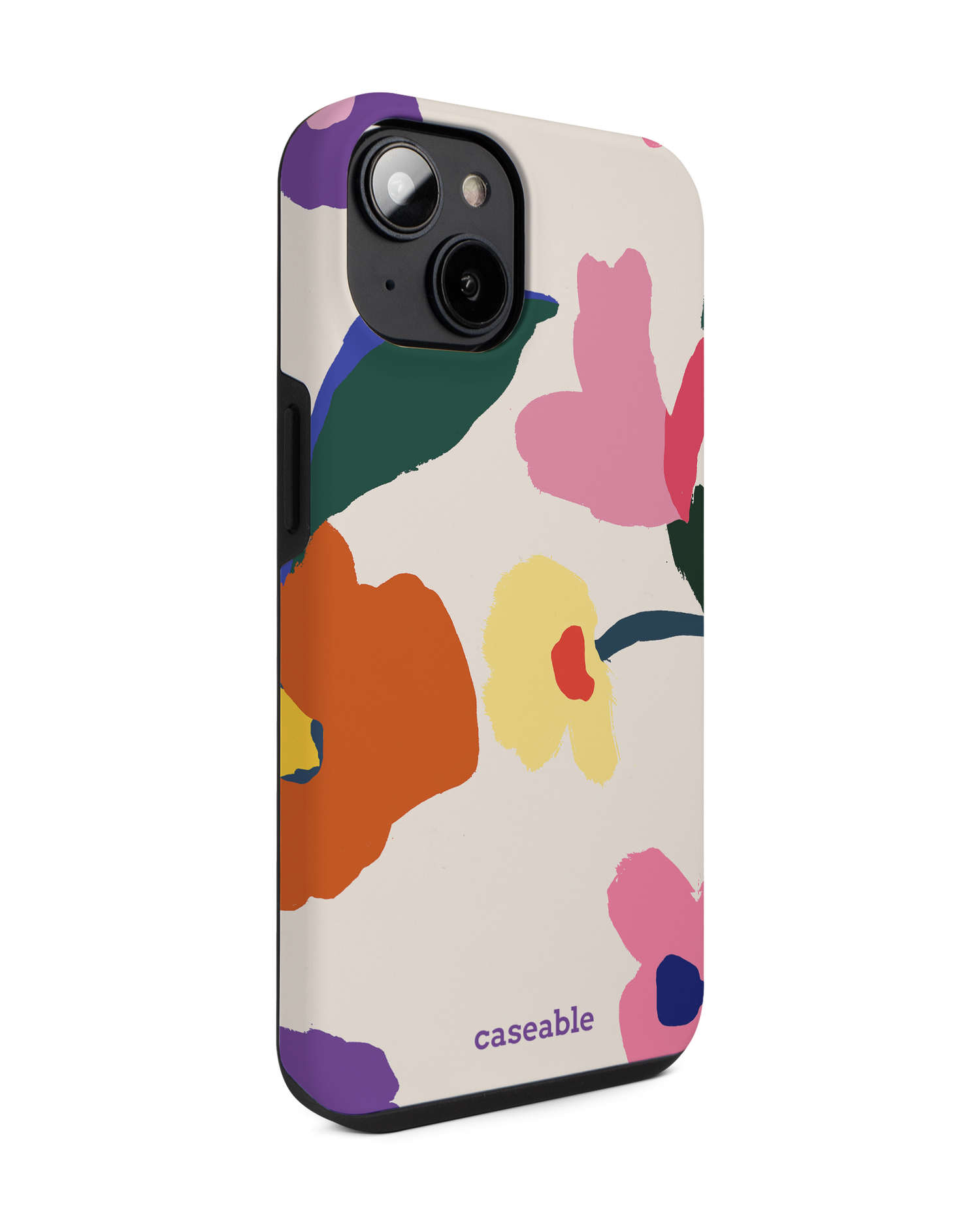 Handpainted Blooms Premium Phone for Apple iPhone 14: View from the left side