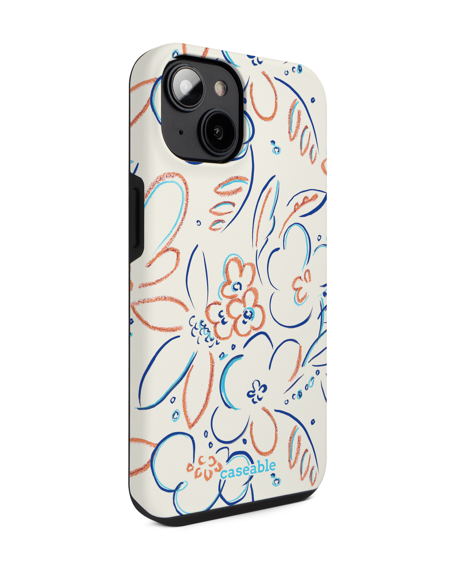 Bloom Doodles Premium Phone for Apple iPhone 14: View from the left side