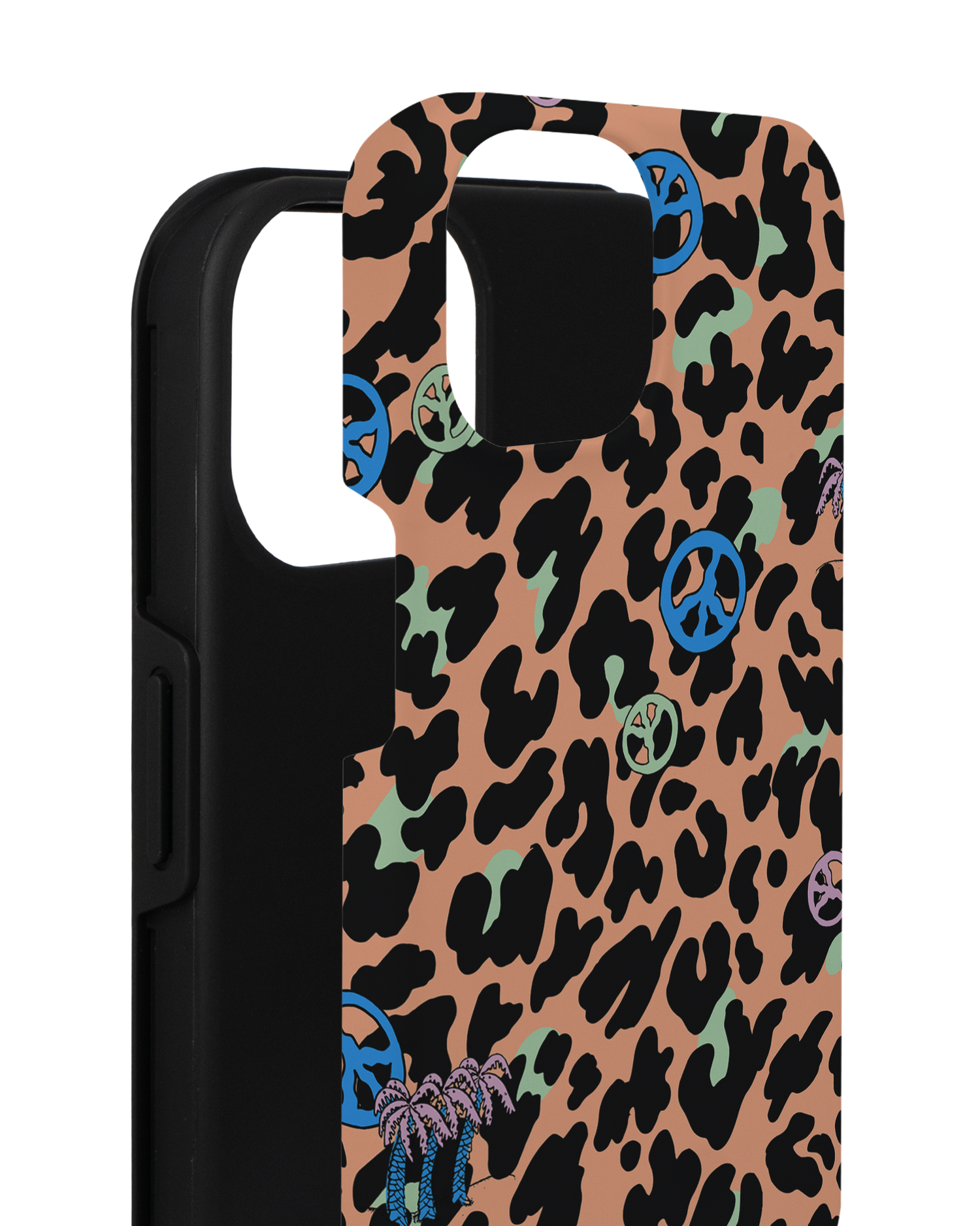 Leopard Peace Palms Premium Phone for Apple iPhone 14 consisting of 2 parts