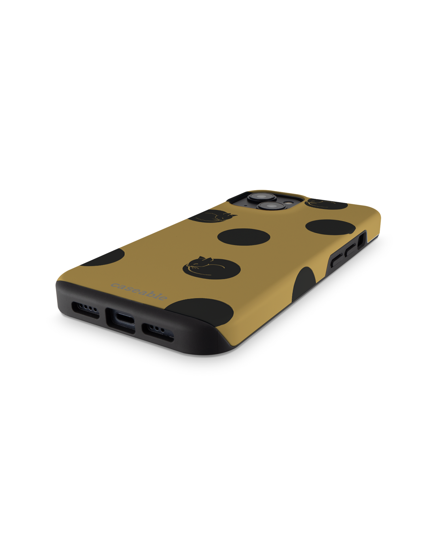 Polka Cats Premium Phone for Apple iPhone 14: Bottom View