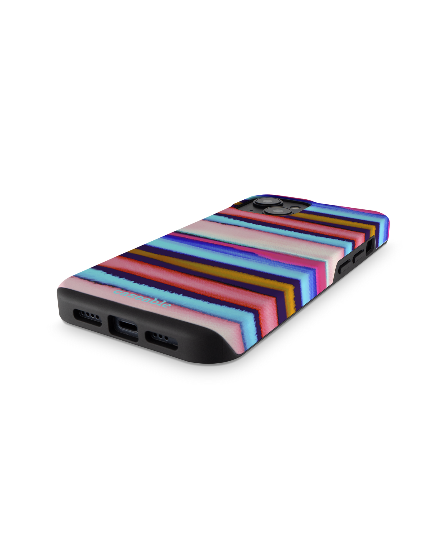 Watercolor Stripes Premium Phone for Apple iPhone 14: Bottom View