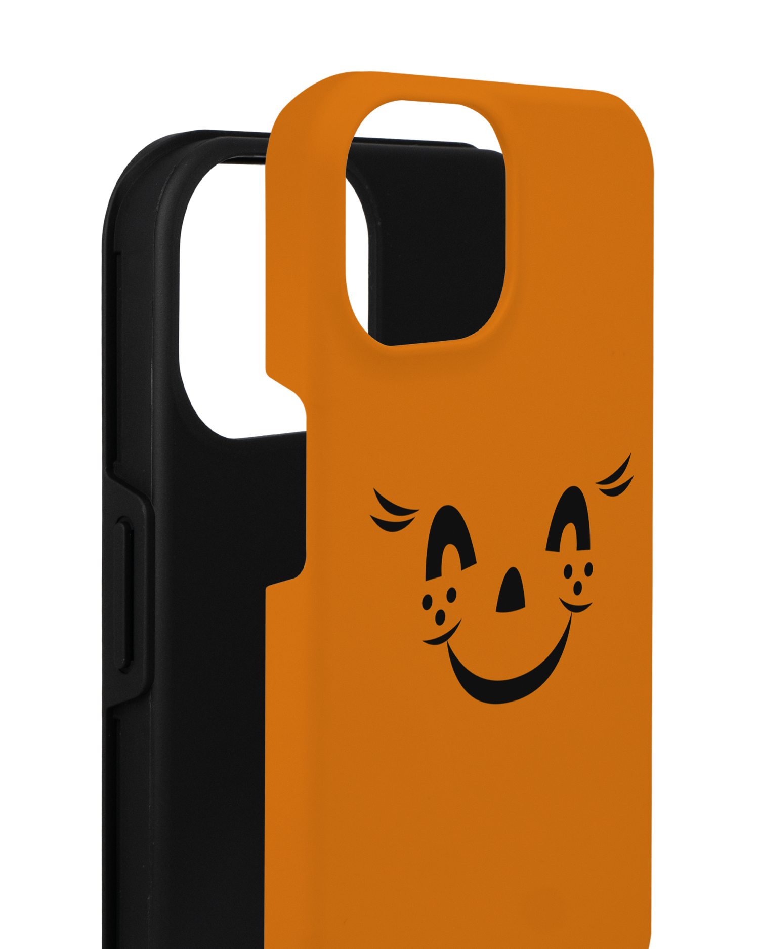 Pumpkin Smiles Premium Phone for Apple iPhone 14 consisting of 2 parts
