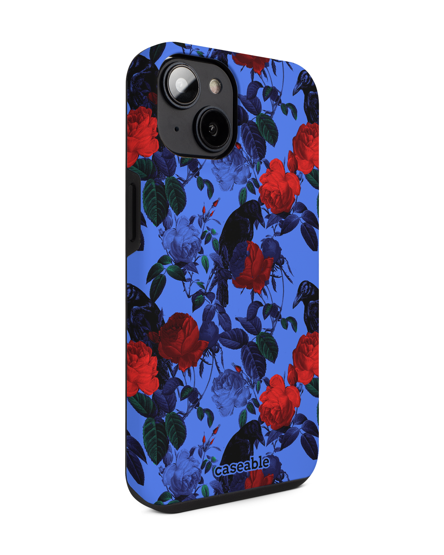 Roses And Ravens Premium Phone for Apple iPhone 14: View from the left side