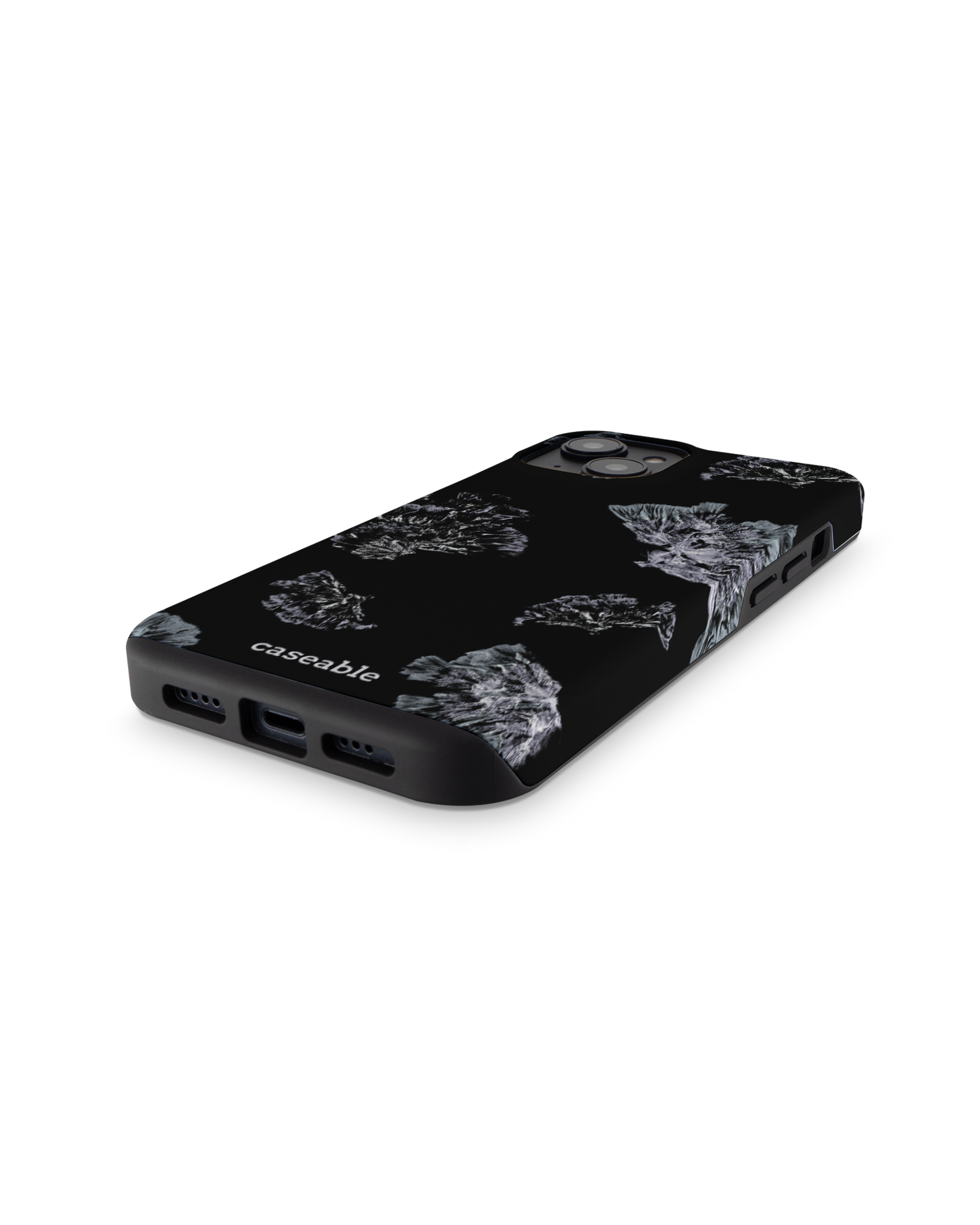 Silver Petals Premium Phone for Apple iPhone 14: Bottom View