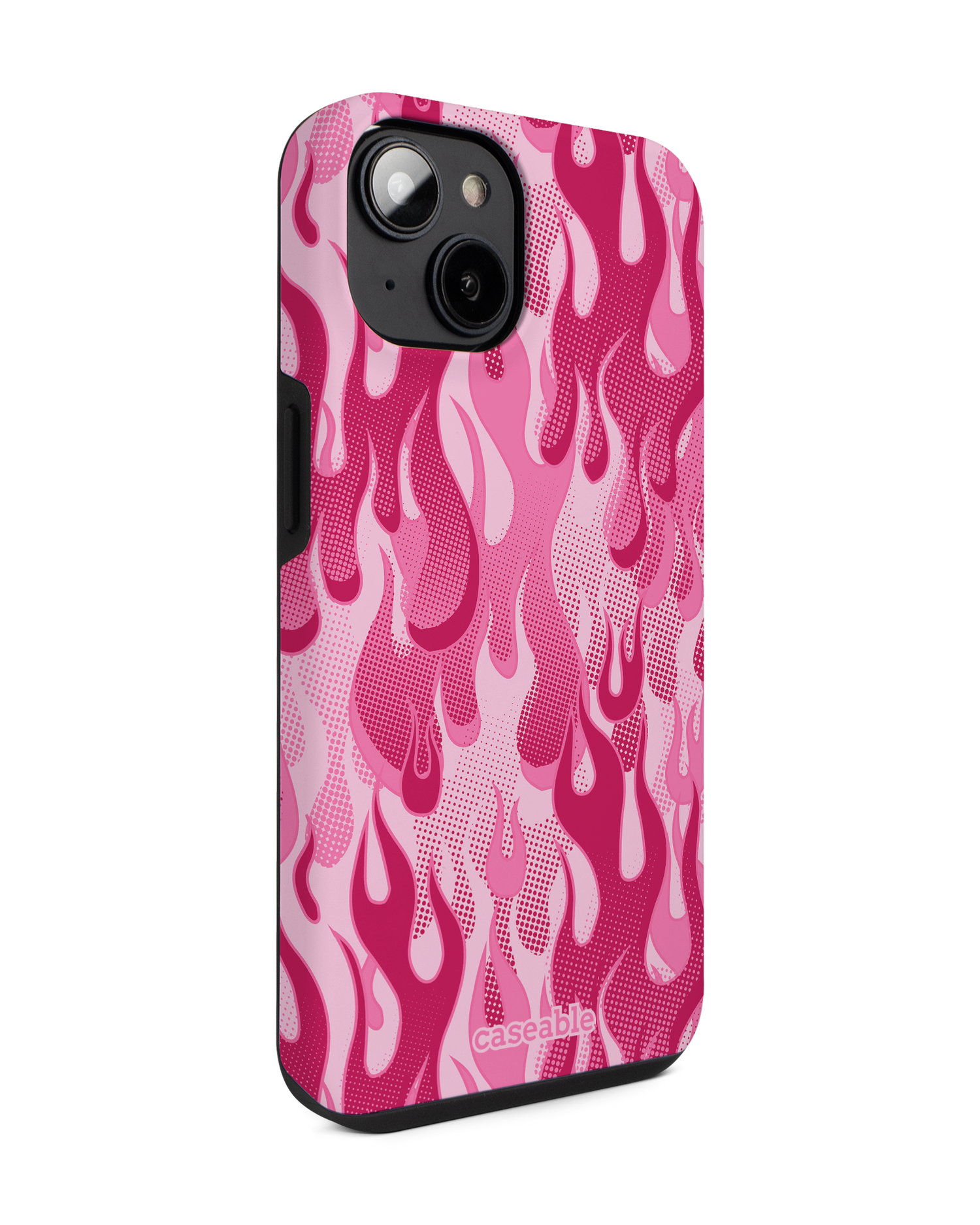 Pink Flames Premium Phone for Apple iPhone 14: View from the left side