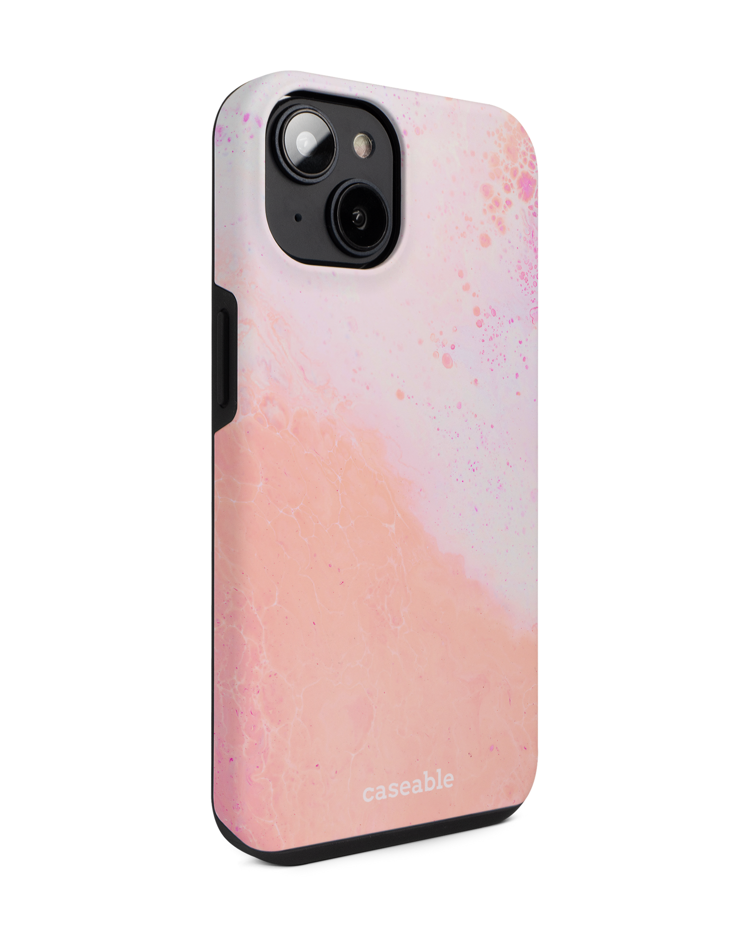 Peaches & Cream Marble Premium Phone for Apple iPhone 14: View from the left side