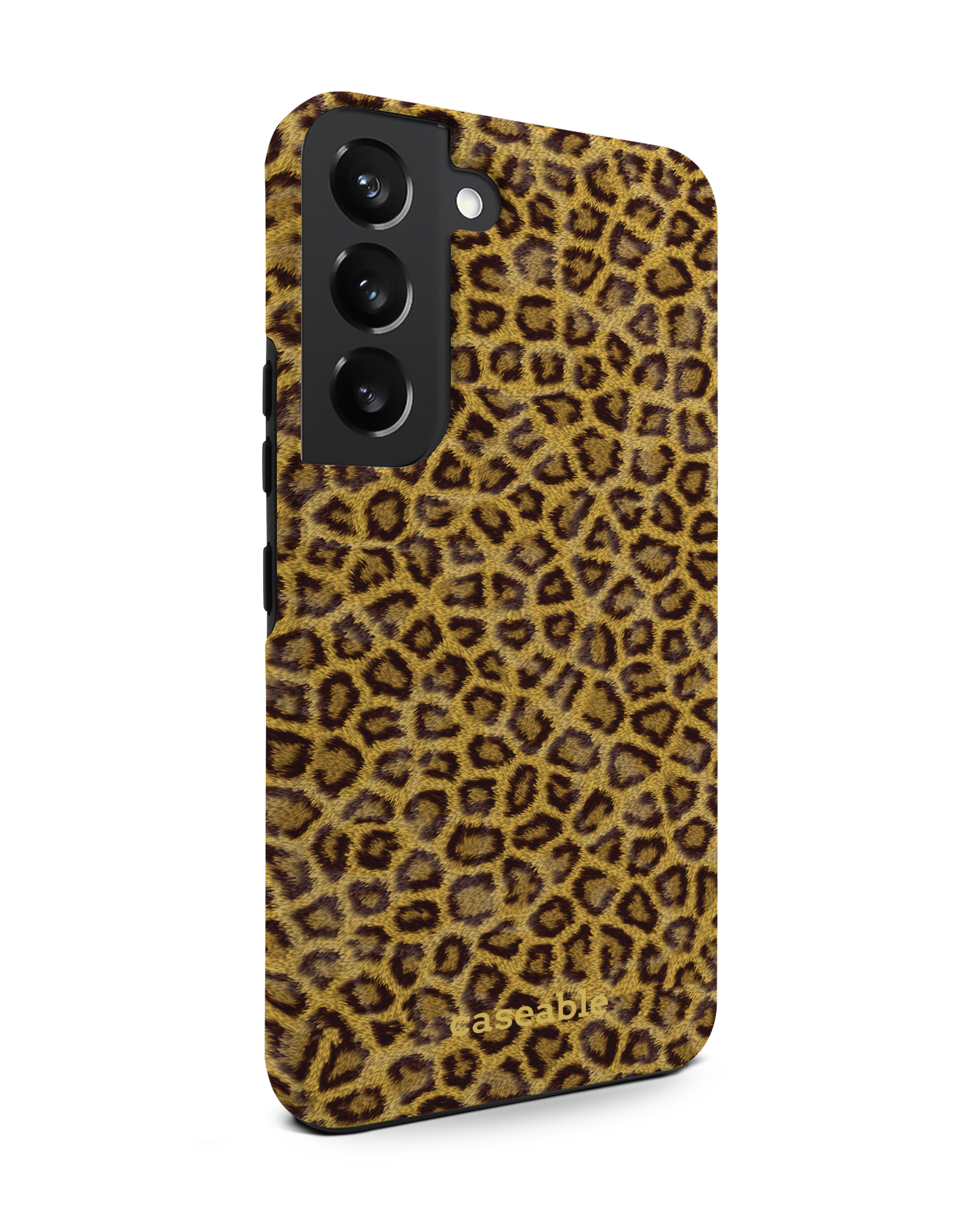 Leopard Skin Premium Phone Case Samsung Galaxy S22 5G: View from the left side