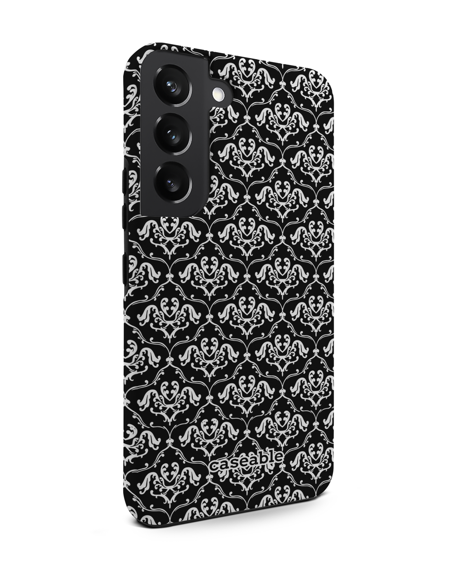 Black French Lillies Premium Phone Case Samsung Galaxy S22 5G: View from the left side
