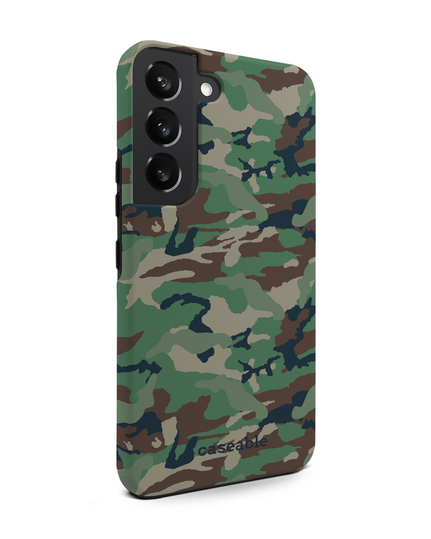 Green and Brown Camo Premium Phone Case Samsung Galaxy S22 5G: View from the left side