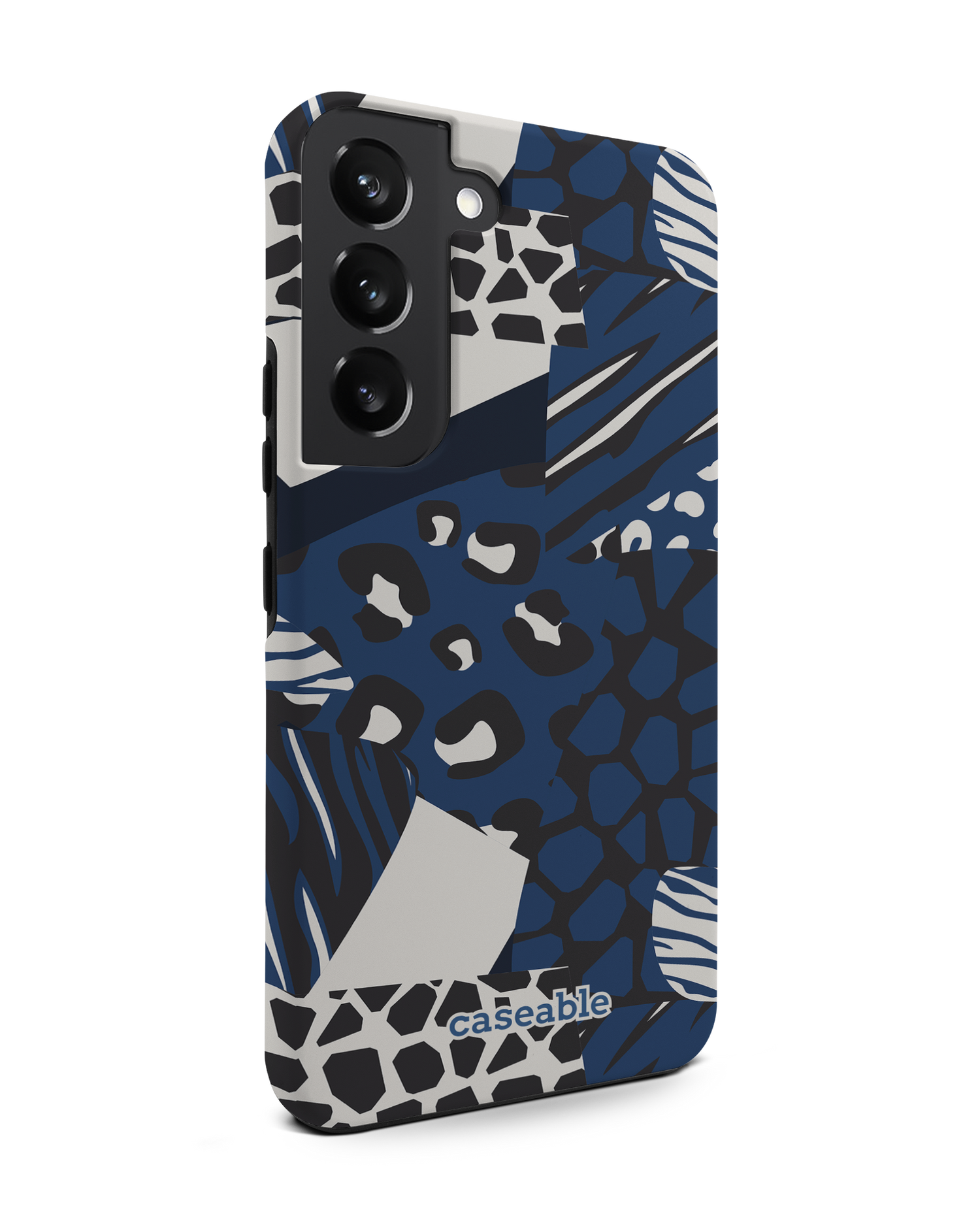 Animal Print Patchwork Premium Phone Case Samsung Galaxy S22 5G: View from the left side