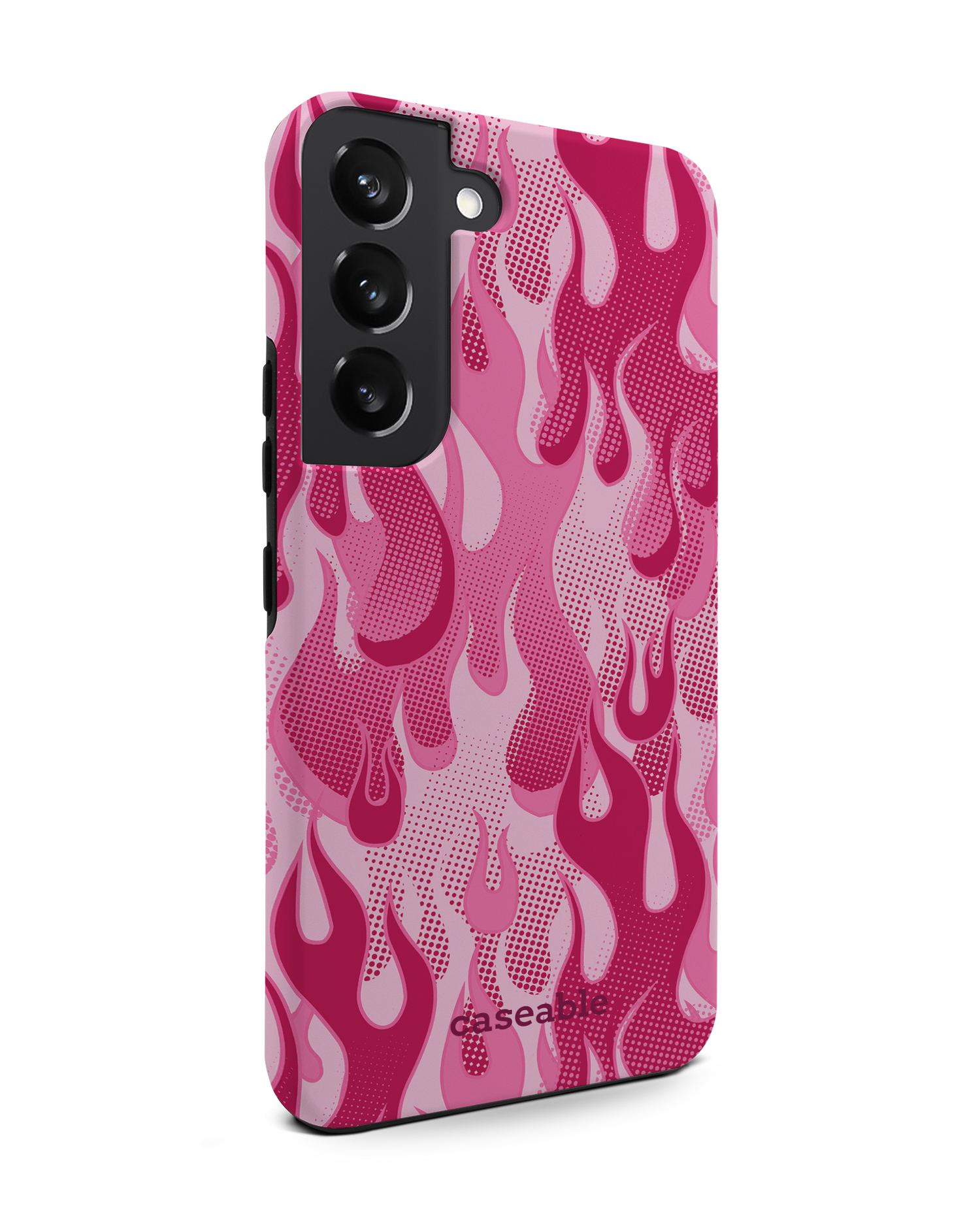 Pink Flames Premium Phone Case Samsung Galaxy S22 5G: View from the left side