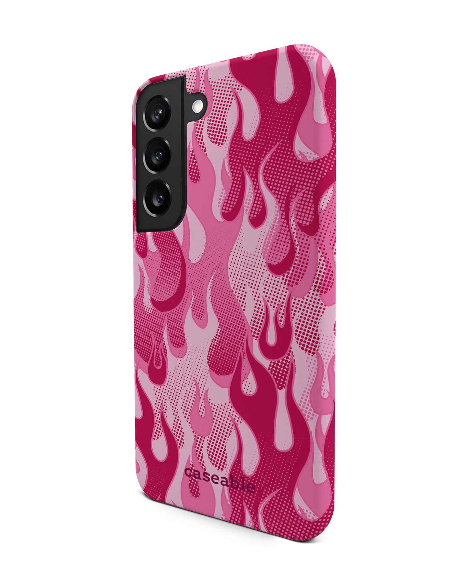 Pink Flames Premium Phone Case Samsung Galaxy S22 5G: View from the right side
