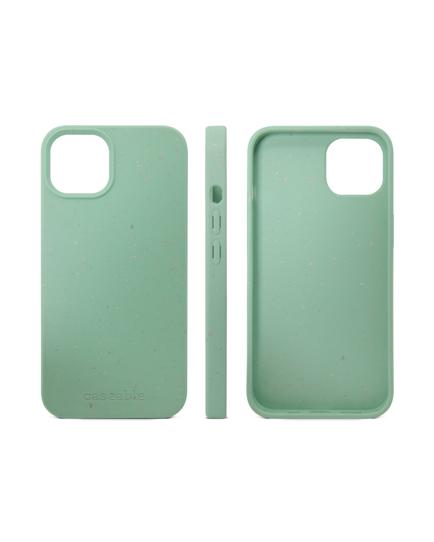 Light Green Eco-Friendly Phone Case for Apple iPhone 13: Side Views