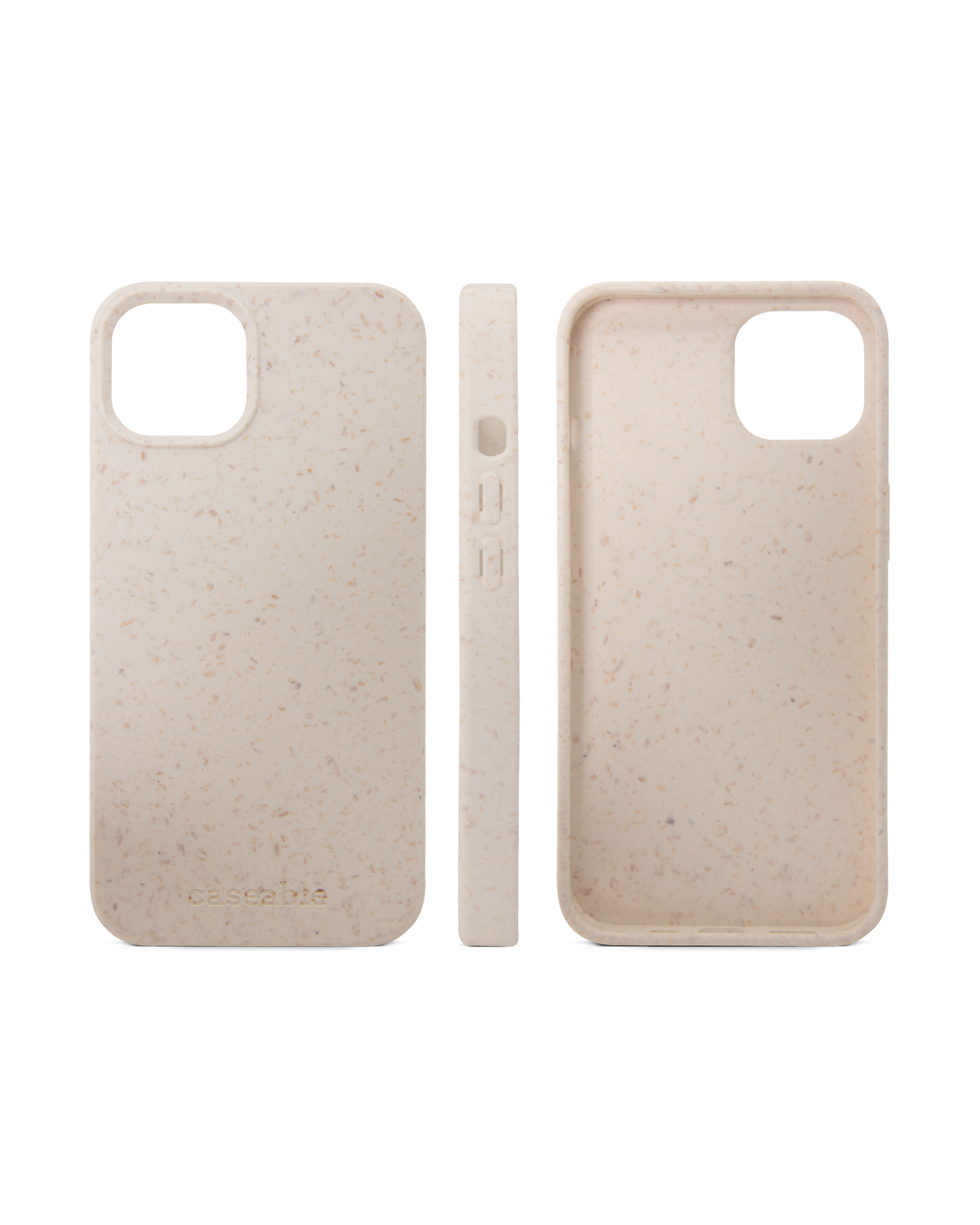 White Eco-Friendly Phone Case for Apple iPhone 13: Side Views