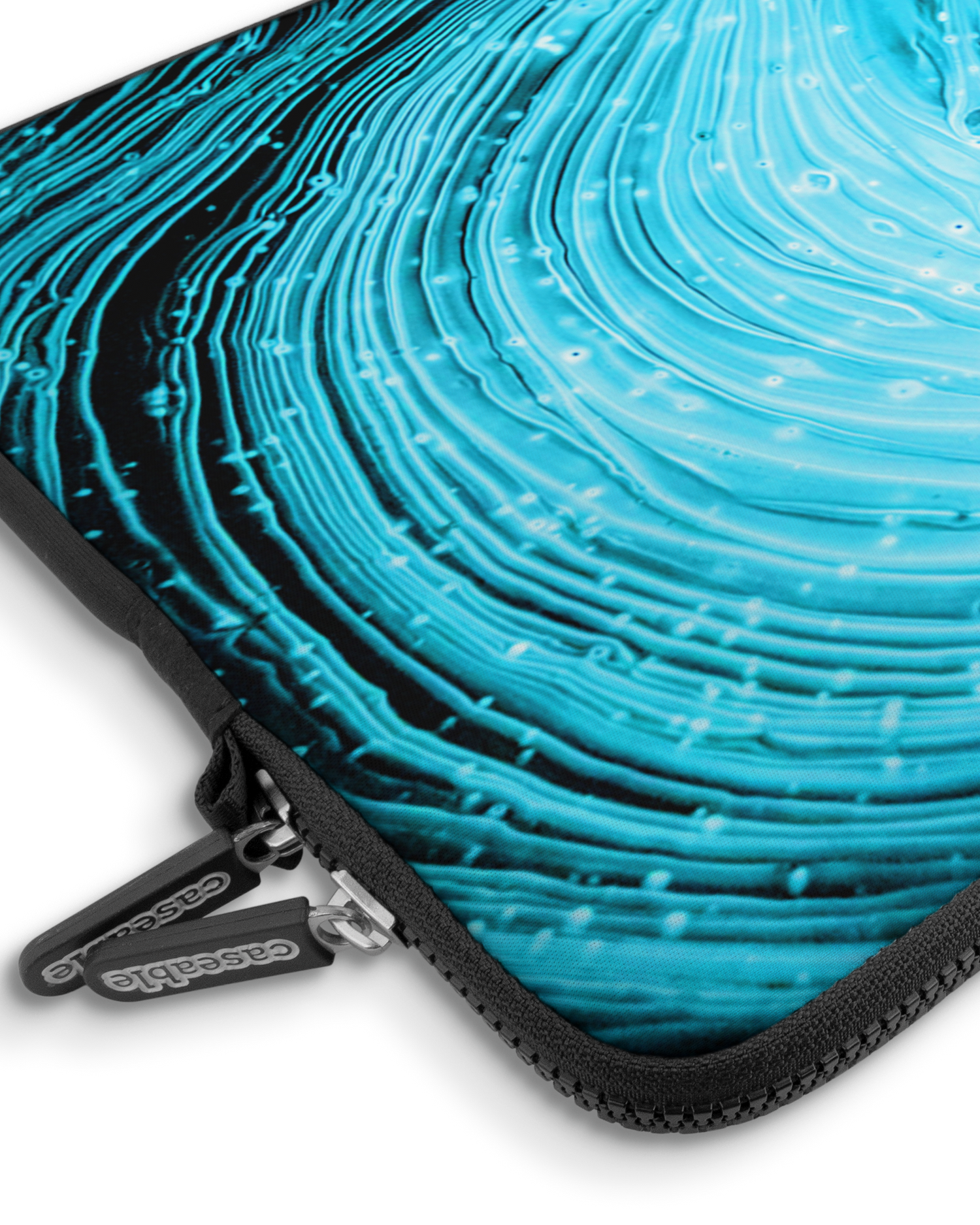 Turquoise Ripples Premium Laptop Bag 15 inch with device inside