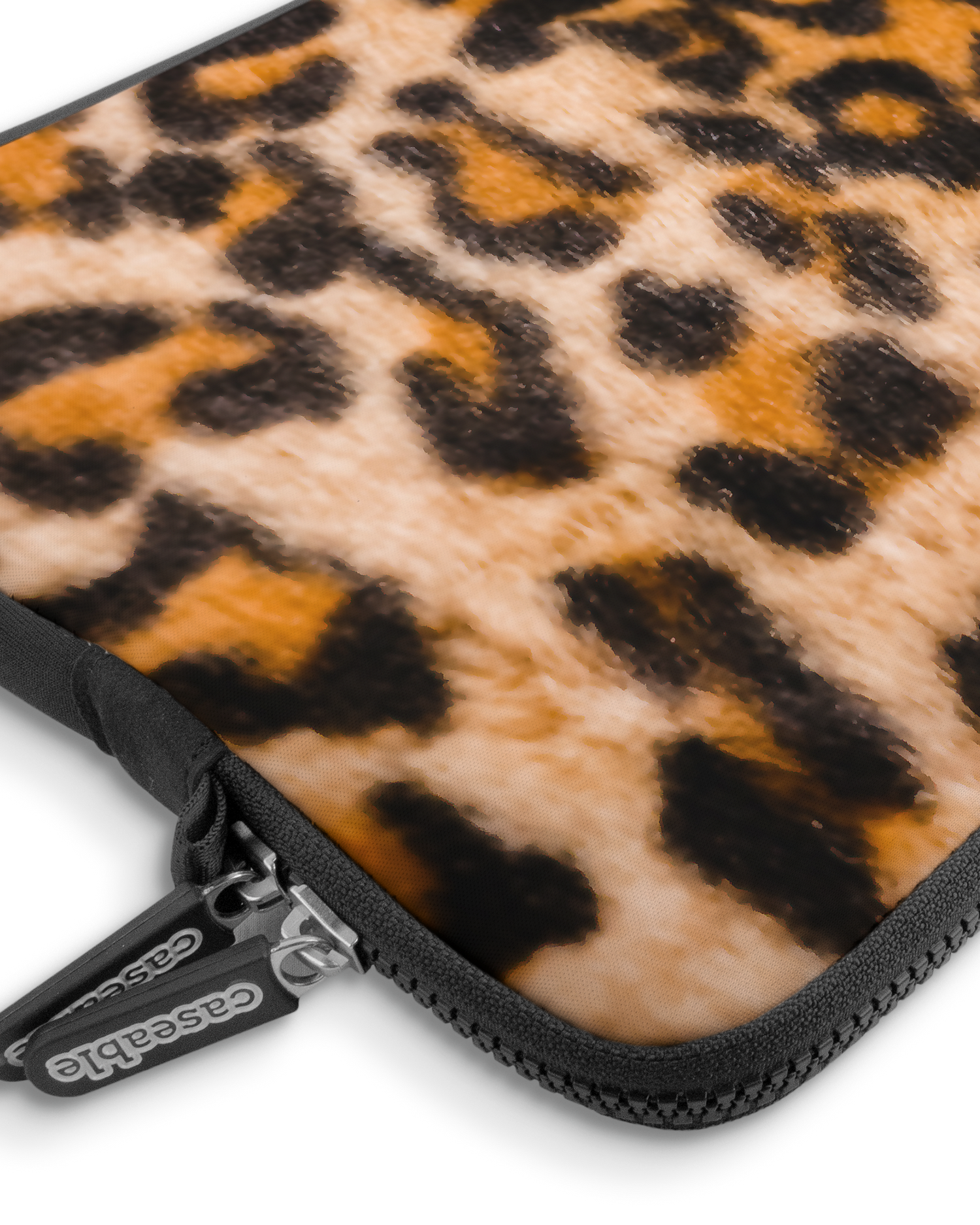 Leopard Pattern Premium Laptop Bag 13-14 inch with device inside