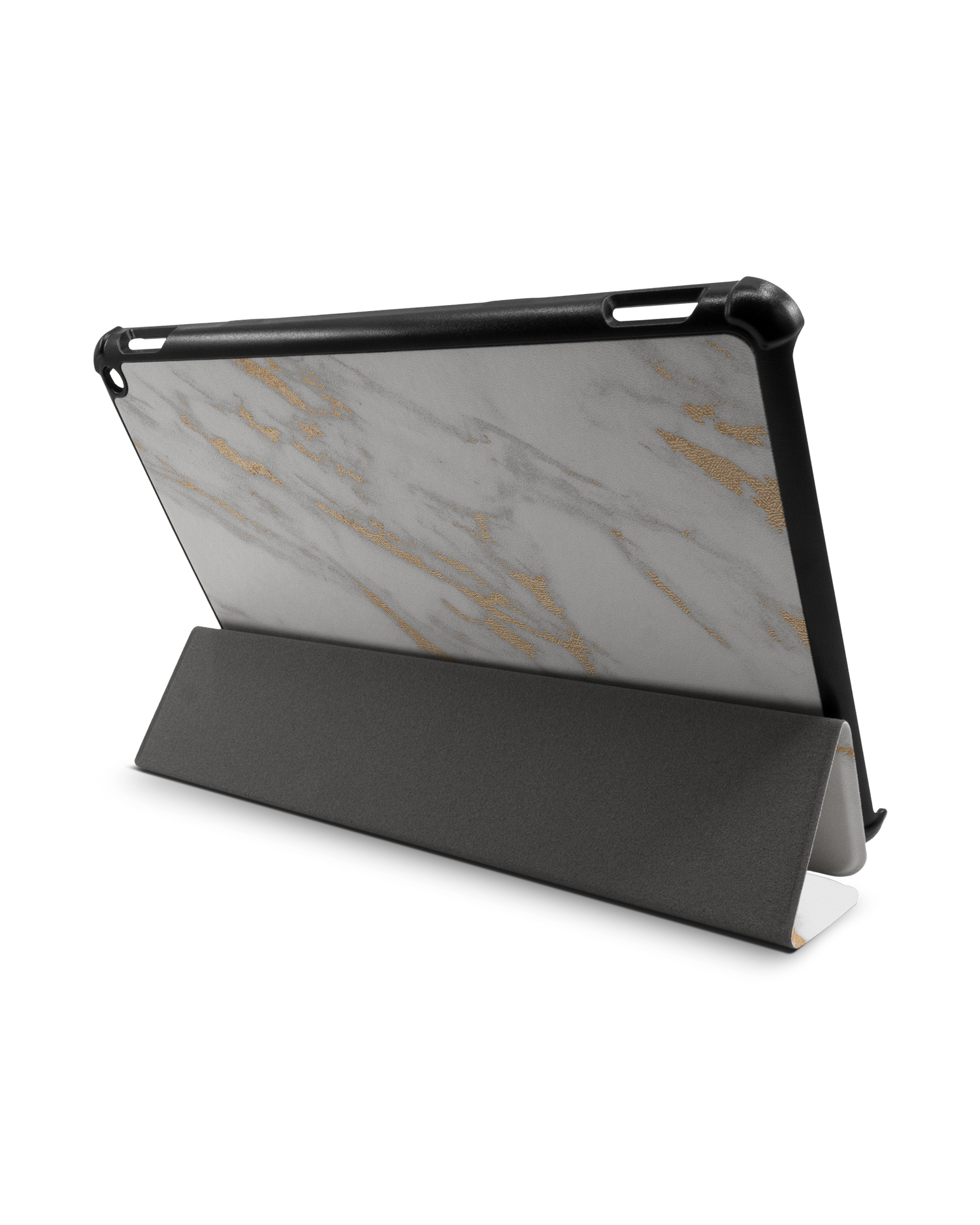 Gold Marble Elegance Tablet Smart Case for Amazon Fire HD 10 (2021): Used as Stand