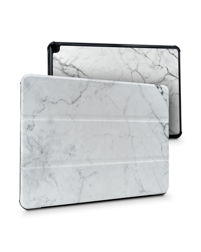 White Marble Tablet Smart Case for Amazon Fire HD 10 (2021): Front View