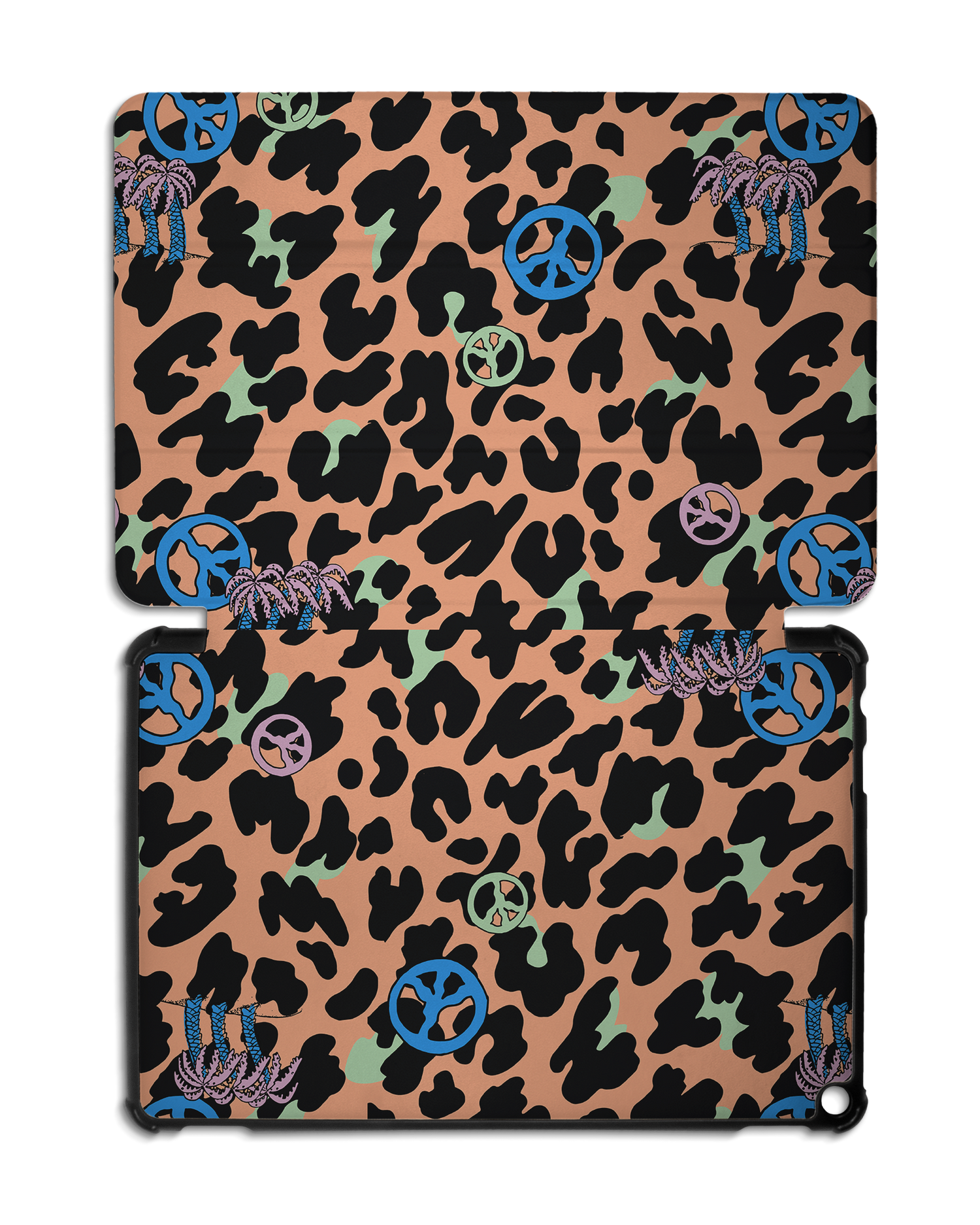 Leopard Peace Palms Tablet Smart Case for Amazon Fire HD 10 (2021): Opened