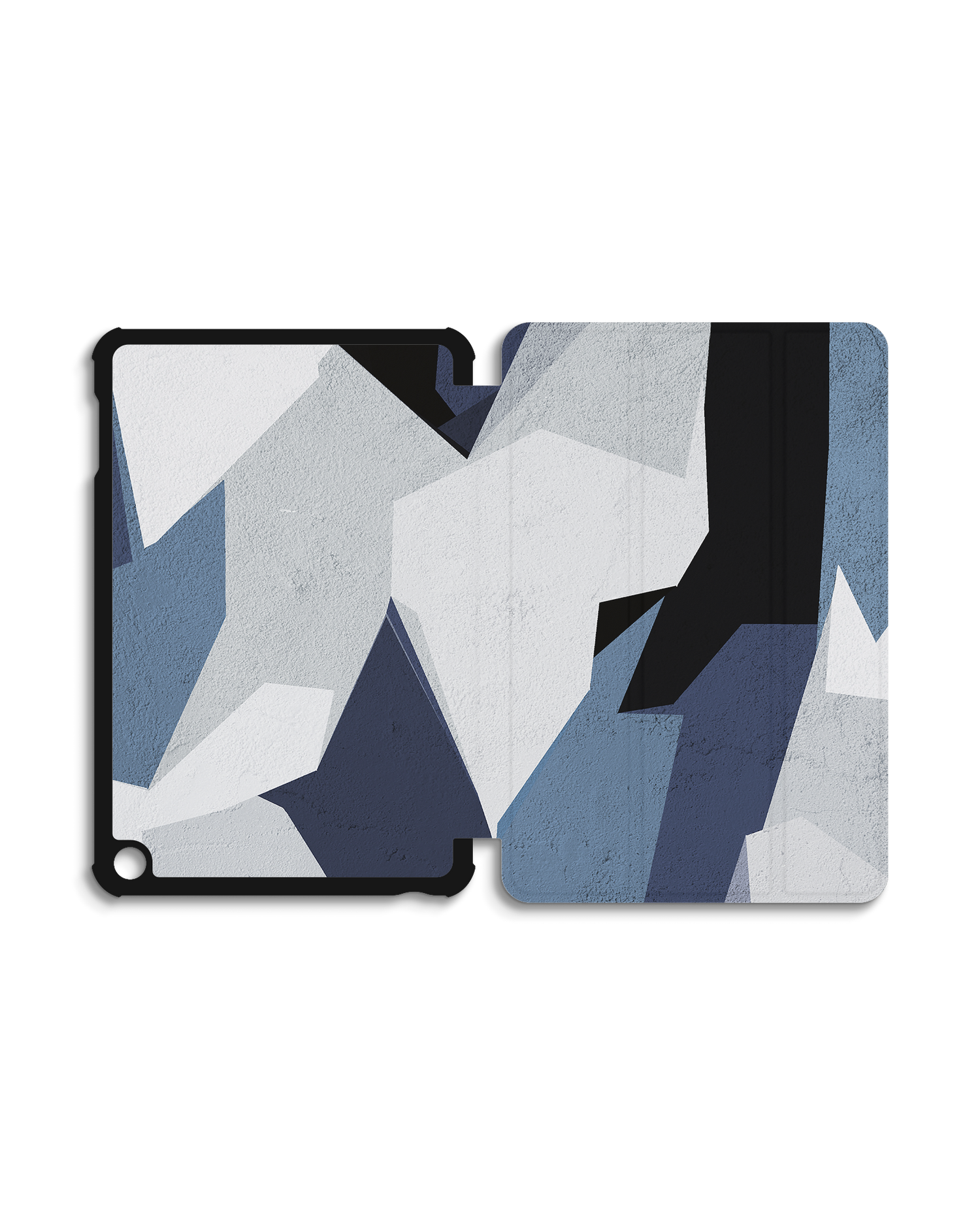 Geometric Camo Blue Tablet Smart Case for Amazon Fire 7 (2022): Opened