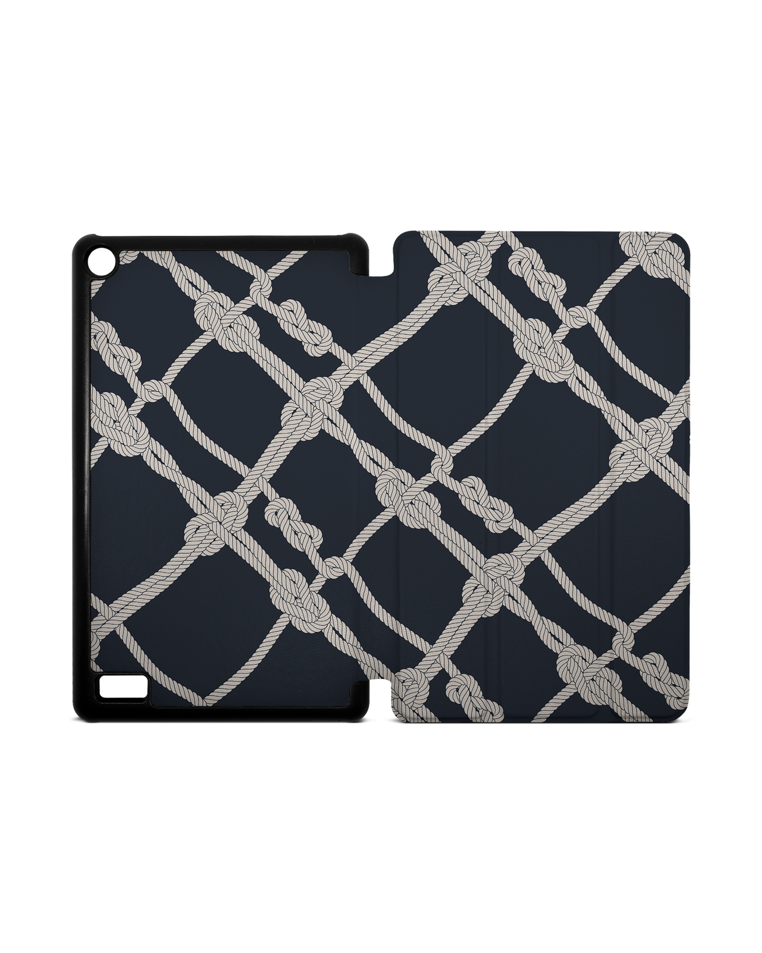 Nautical Knots Tablet Smart Case for Amazon Fire 7: Opened