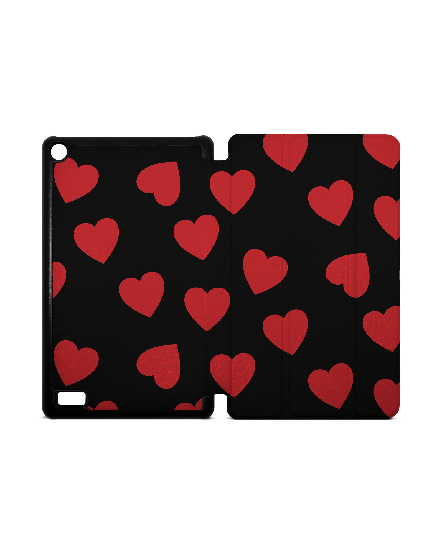 Repeating Hearts Tablet Smart Case for Amazon Fire 7: Opened