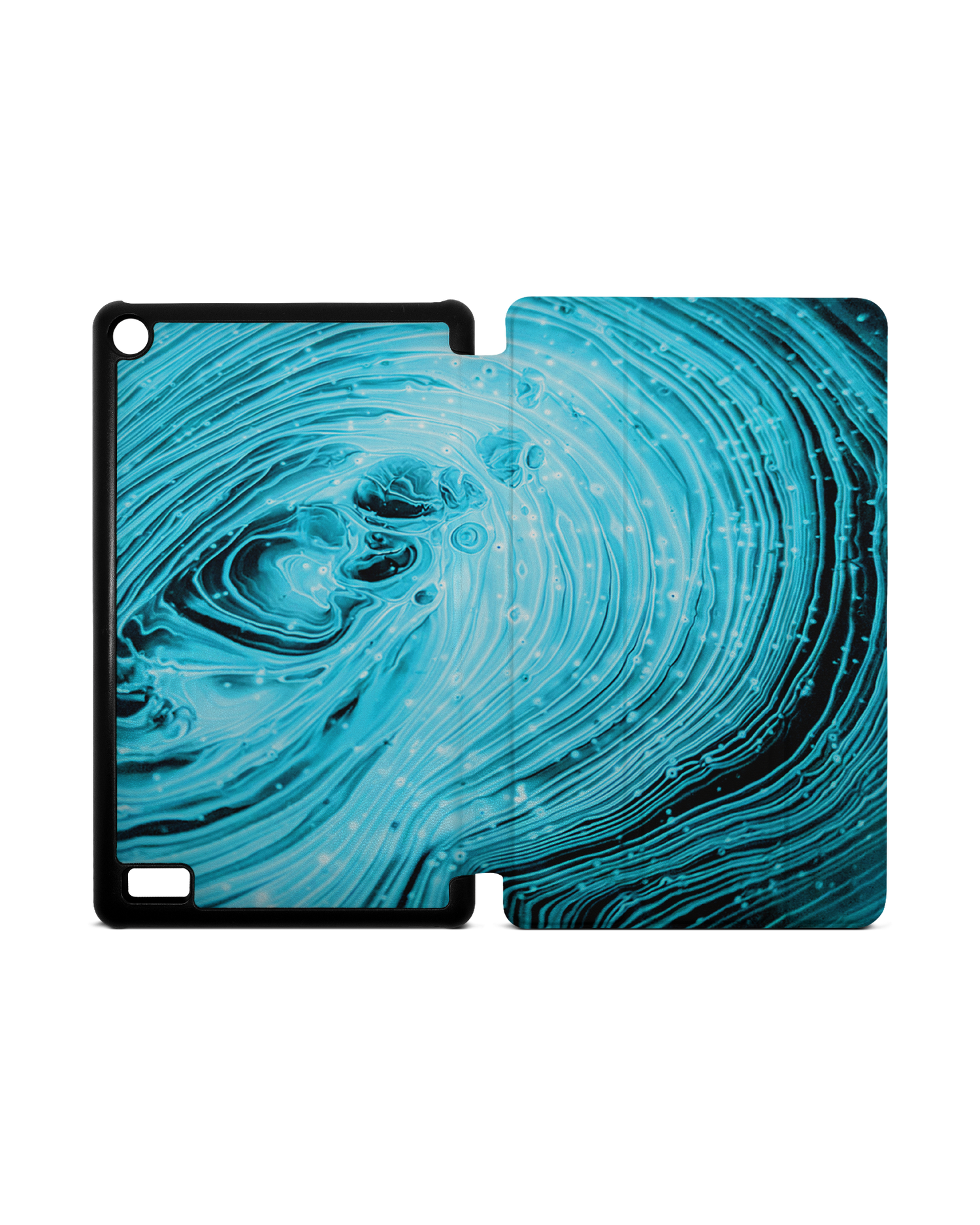 Turquoise Ripples Tablet Smart Case for Amazon Fire 7: Opened