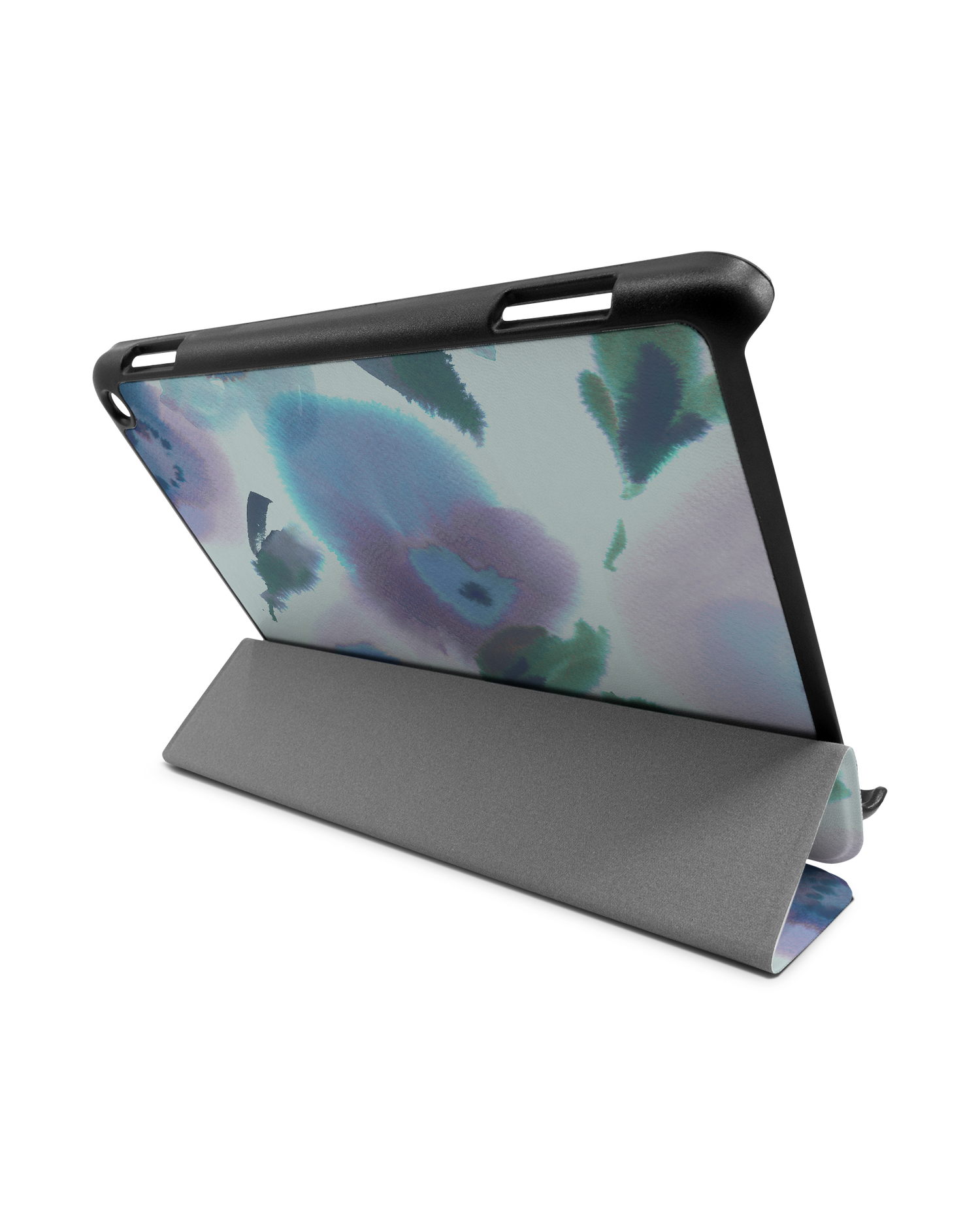 Watercolour Flowers Blue Tablet Smart Case for Amazon Fire HD 8 (2022), Amazon Fire HD 8 Plus (2022), Amazon Fire HD 8 (2020), Amazon Fire HD 8 Plus (2020): Used as Stand