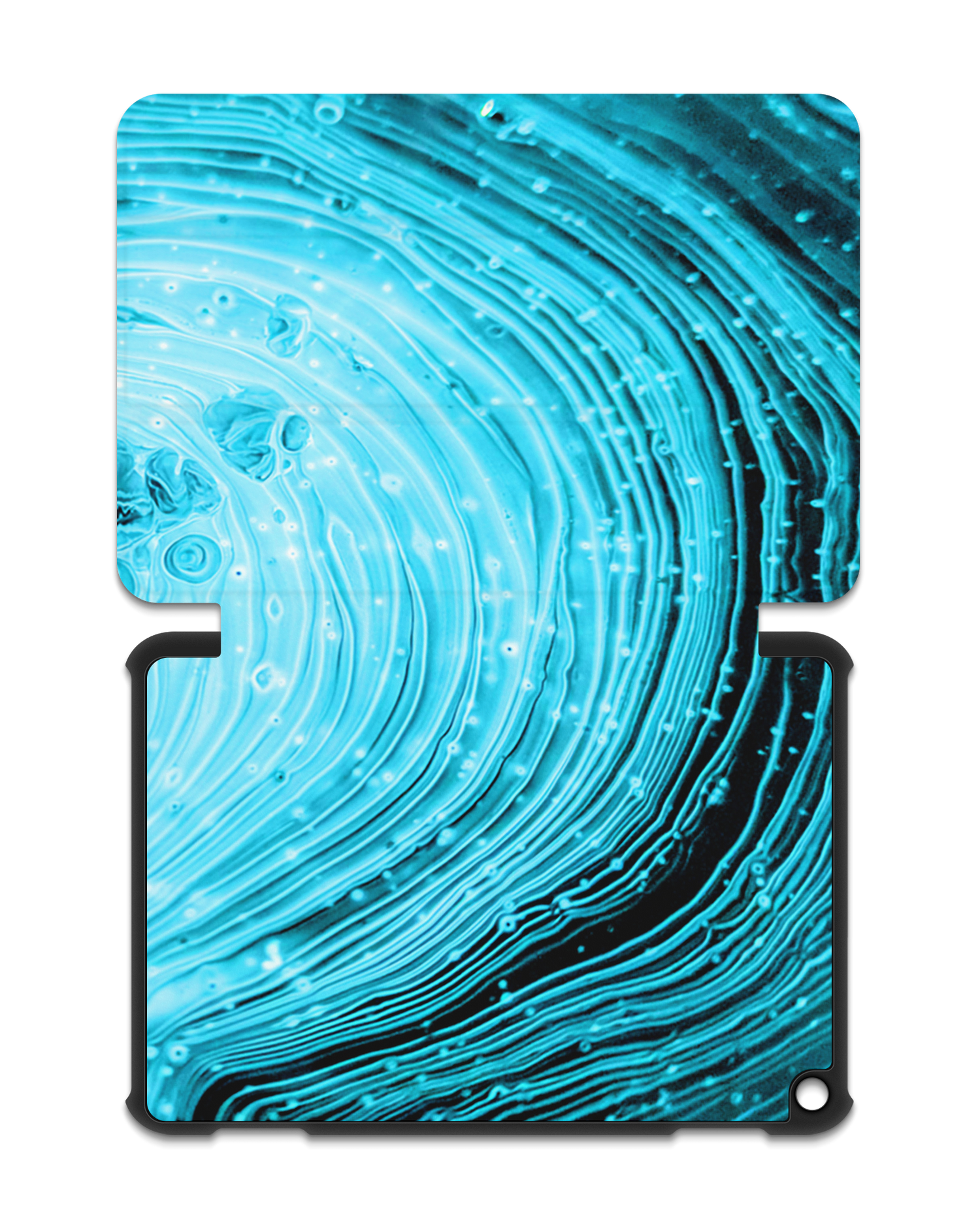 Turquoise Ripples Tablet Smart Case for Amazon Fire HD 8 (2022), Amazon Fire HD 8 Plus (2022), Amazon Fire HD 8 (2020), Amazon Fire HD 8 Plus (2020): Opened